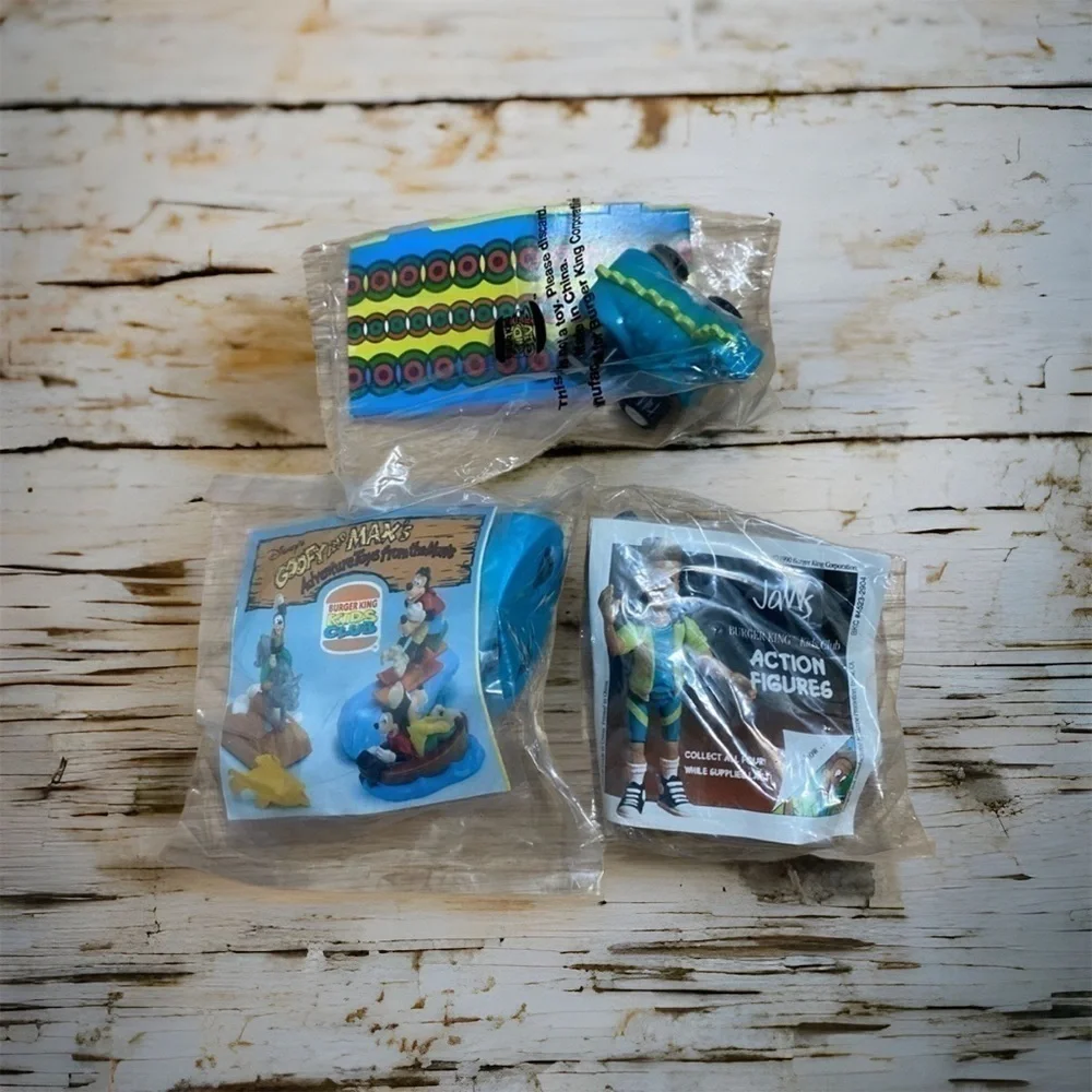 Burger King Kids Club Toy Bundle Disney Goofy Dinosaur Car Jaws Action Figure